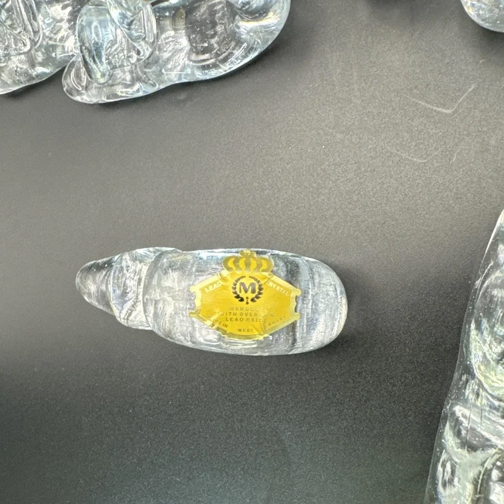 Set of 8 NEW VTG Lead‎ Crystal Napkin Rings W Germany Holders Glas Von Marion